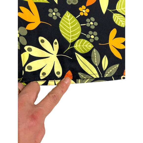 David Brooks Black Tropical Floral Midi Skirt Size 6 A-Line Colorful Green - Picture 5 of 10